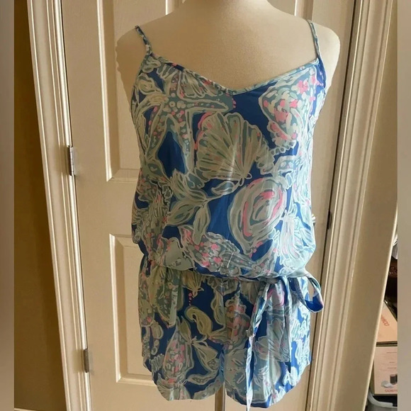 Lilly Pulitzer Deanna Short set Size Small- pink and blue beach(Romper)-Vacation - Picture 1 of 7